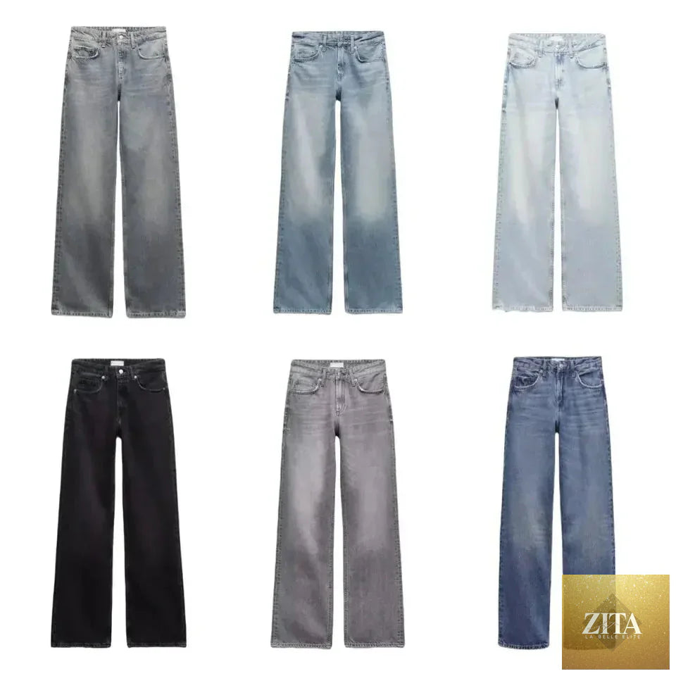 Women's Y2K high waist straight leg jeans by SHOMICOBOUTIQUE, showing the front view with classic denim style.