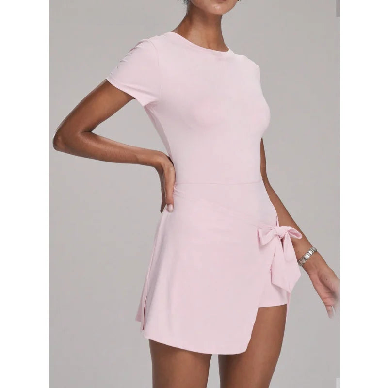 THRIXINE FUBEIKE anti-exposure sports tennis dress featuring breathable fabric and sporty design, ideal for active play.