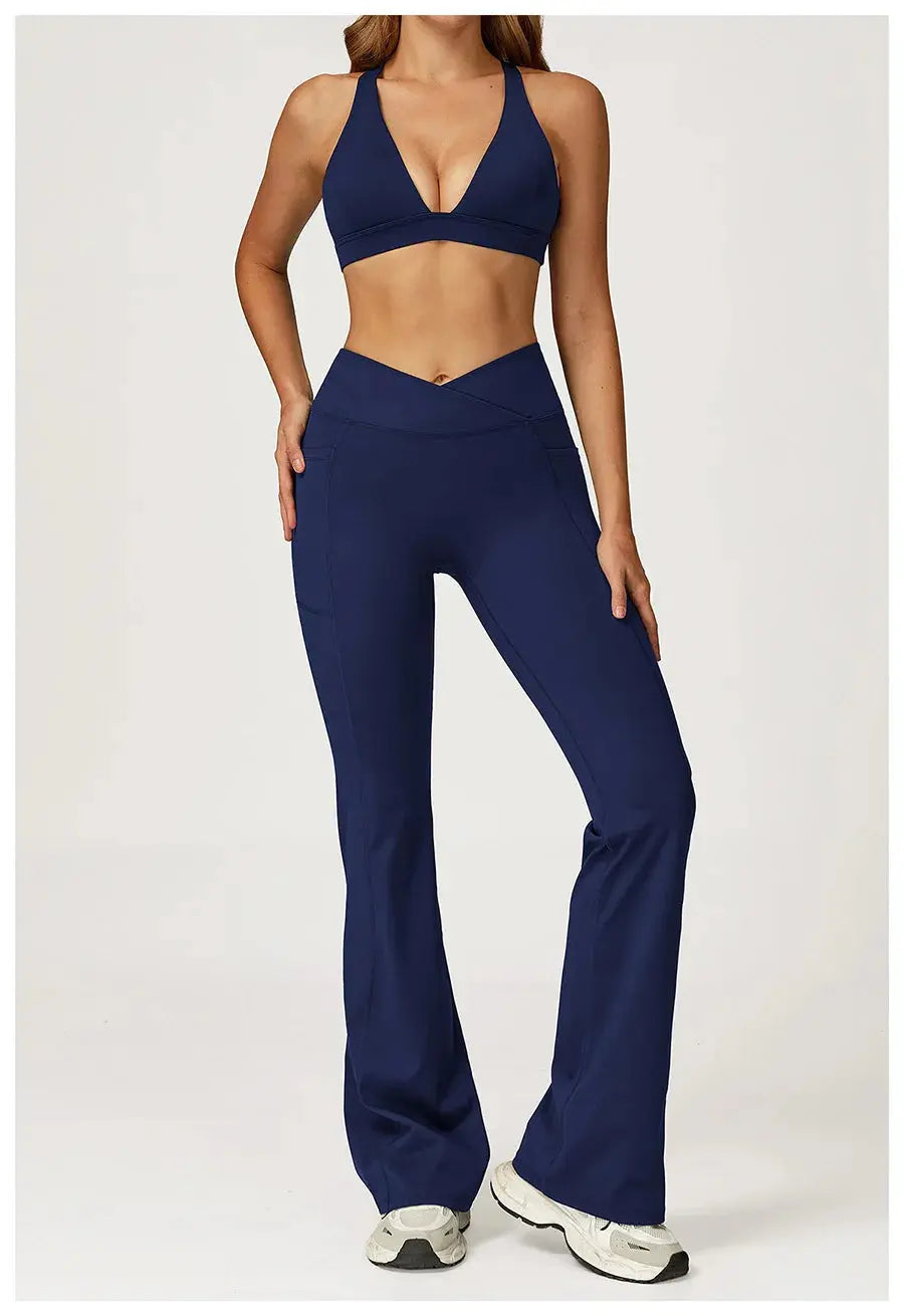 Yoga Set 2 Pieces Workout Outfits Fitness Sportswear Gym Tracksuit High Waist Leggings Sports Vest Athletic Wear Women Clothes ZITA LA BELLE ÉLITE