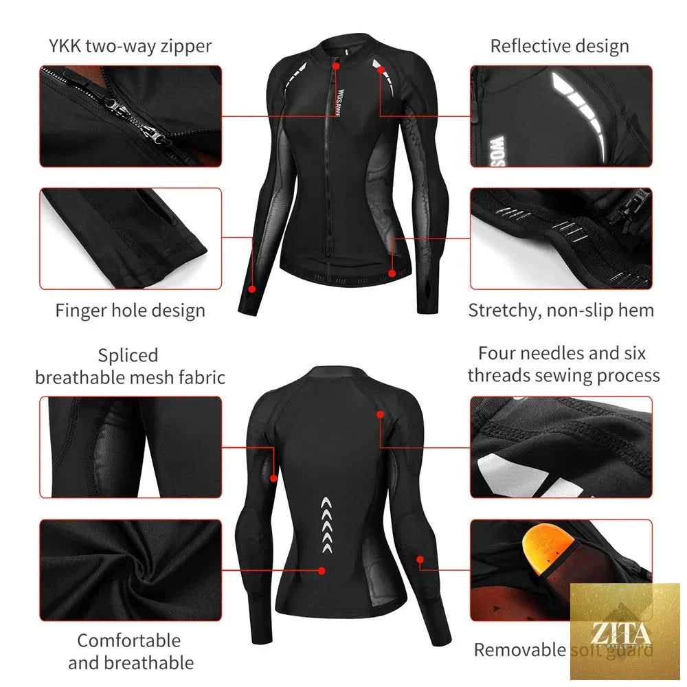 WOSAWE Women Motorcycle Jacket Downhill Motocross Motorbike Reflective Summer Biker Riding Clothing Apparel
