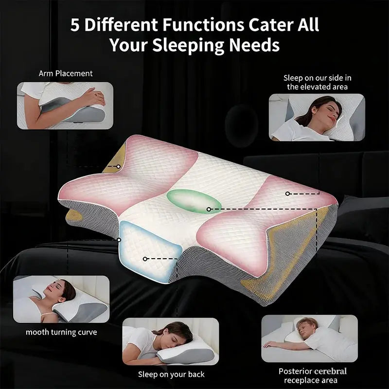 2025 Adult Side Sleeping Memory Foam Pillow Single Side Slow Rebound Cervical Vertebra Pillow Core Sleep Aid Space Cotton Pillow ZITA LA BELLE ÉLITE