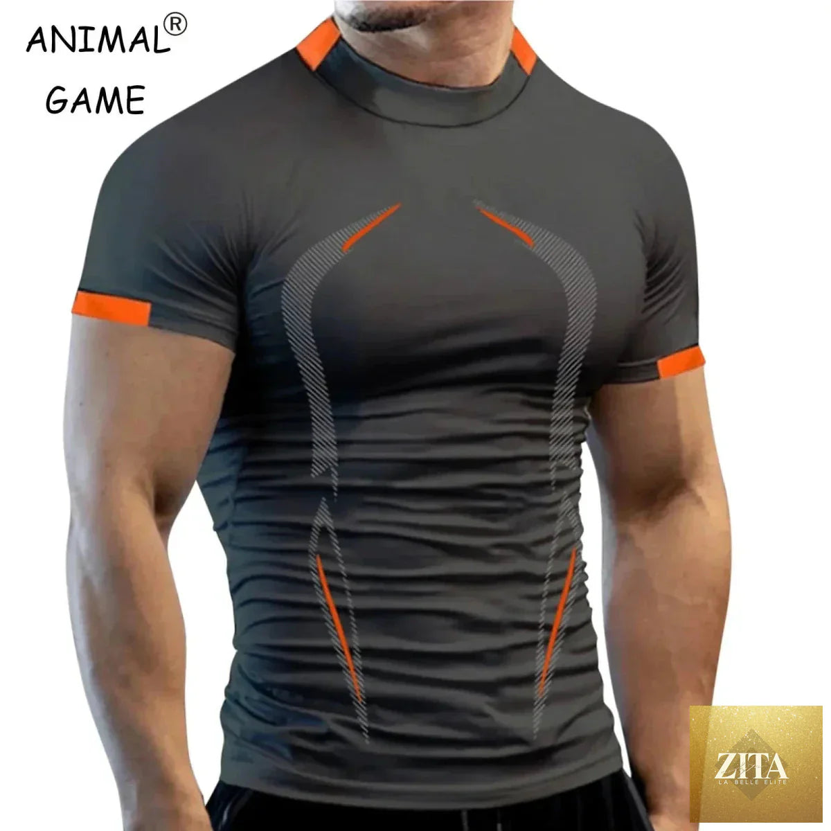 Mandotos men's summer gym T-shirt, breathable quick-drying fabric, ideal for running, jogging, training, and fitness activities.
