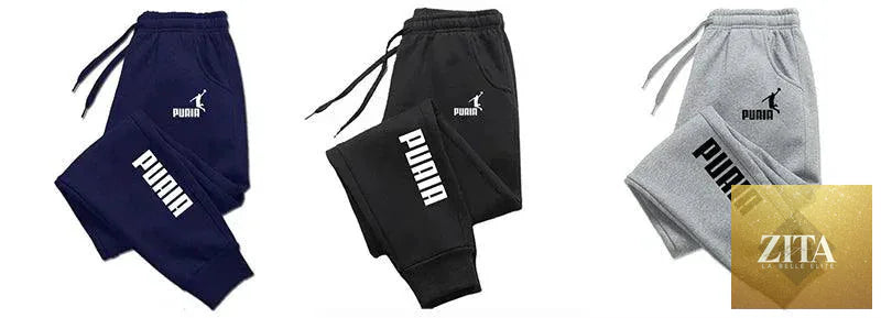 Mandotos men's sport jogging trousers in solid color, autumn/winter fitness loose fit pants with streetwear style.