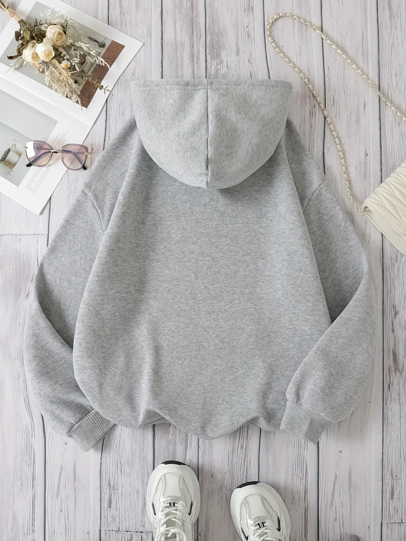 LadyShow Brooklyn New York 1898 hoodie sweatshirt with casual polyester fabric and alphabet pattern drawstring hood.