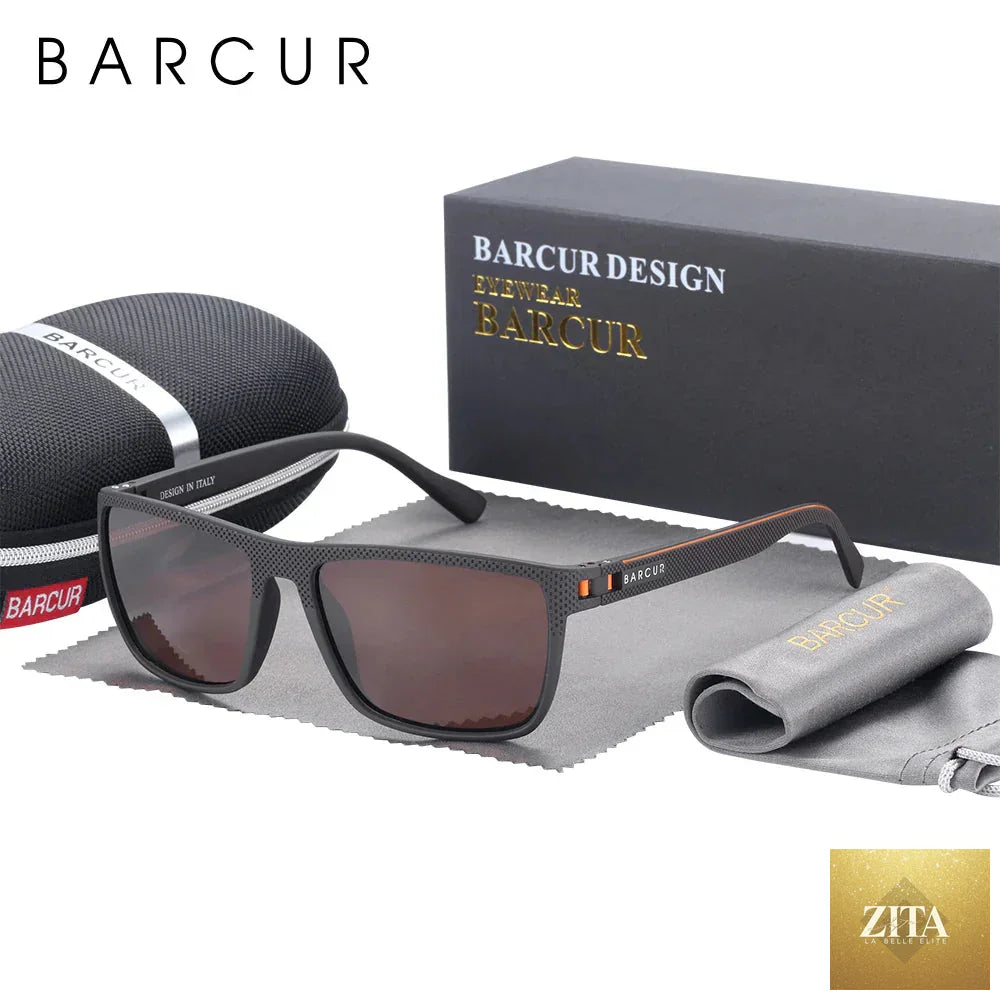 Stevvex BARCUR sport polarized sunglasses for men with lightweight TR90 square frame, UV400 protection, ideal for fishing and travel