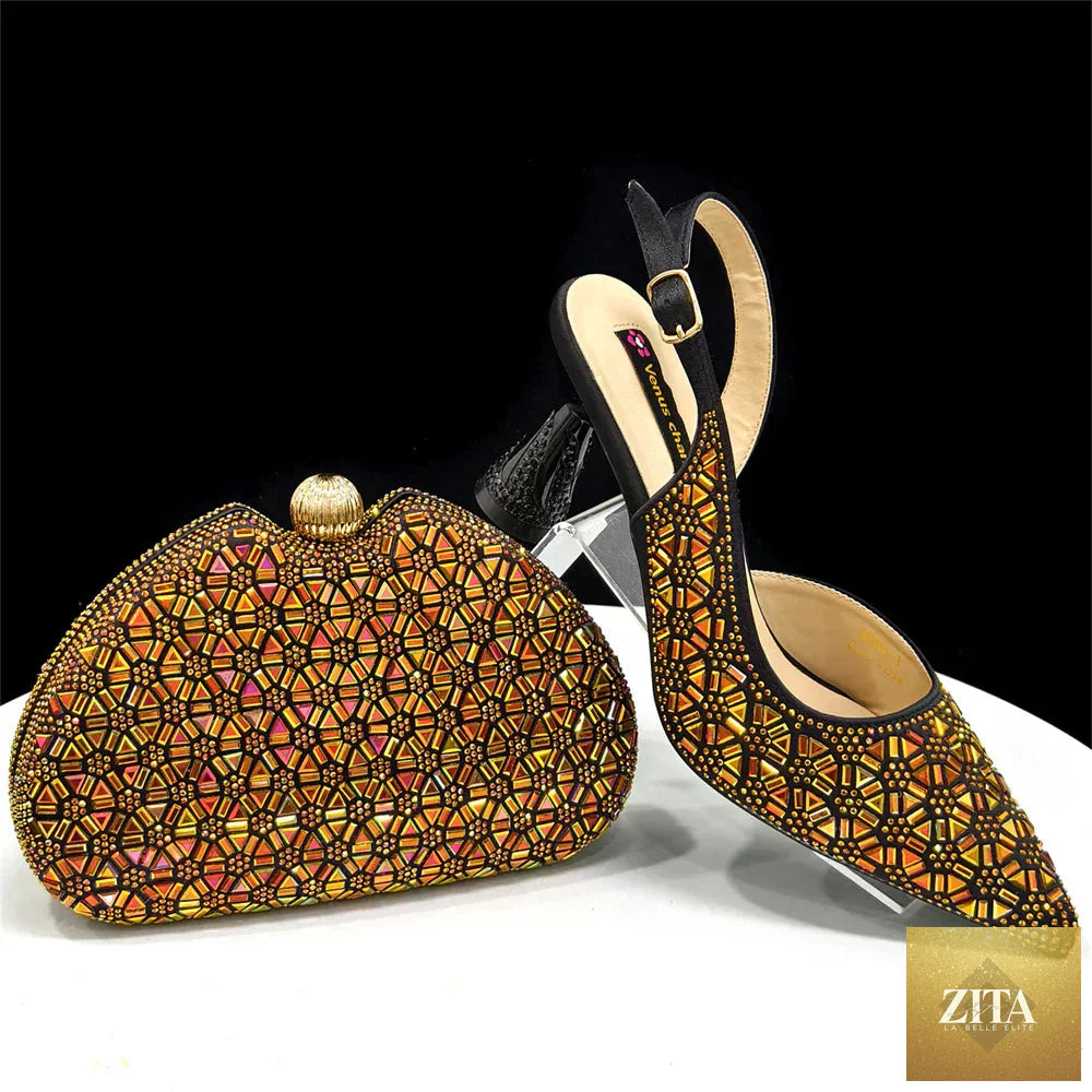 Elegant Italian design women's shoes and matching bag set from EdleessFashion, featuring luxurious craftsmanship and stylish details.