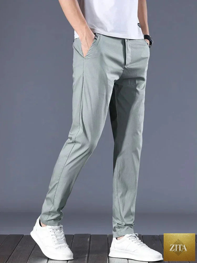 Men's straight baggy loose pants from SMinvite, LLC, shown in a relaxed fit with casual style, available in various colors.