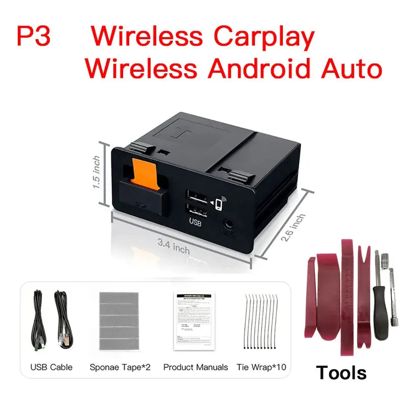 NEW P3 For Wireless Apple CarPlay Android Auto Adapter USB Hub OEM for Retrofit Mazda 2 3 6 CX3 CX5 CX8 CX9 MX5 TK78669U0C Kit ZITA LA BELLE ÉLITE