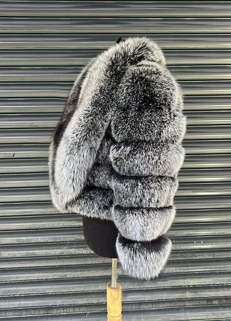 ZADORIN Luxury Big Collar Spliced Cropped Faux Fur Coat Woman Clothing Thicken Furry Faux Fur Jacket Winter Fur Coats Top Mujer ZITA LA BELLE ÉLITE