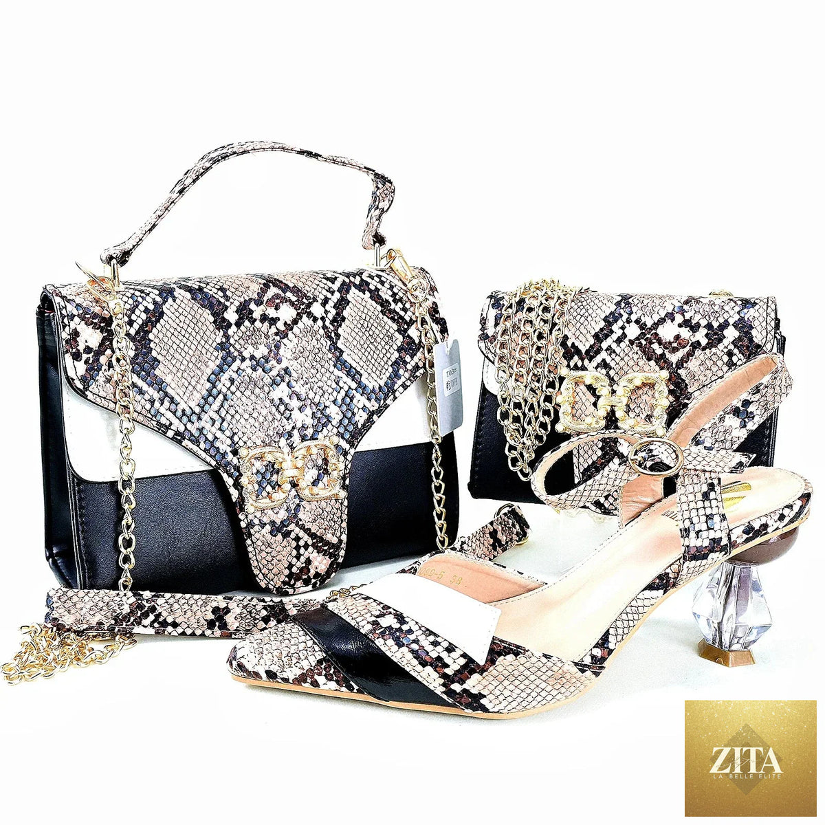 Elegant ladies shoes and matching bag set from EdleessFashion, featuring luxurious design and stylish details.