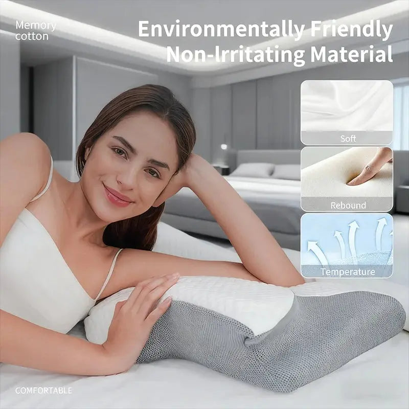 2025 Adult Side Sleeping Memory Foam Pillow Single Side Slow Rebound Cervical Vertebra Pillow Core Sleep Aid Space Cotton Pillow ZITA LA BELLE ÉLITE