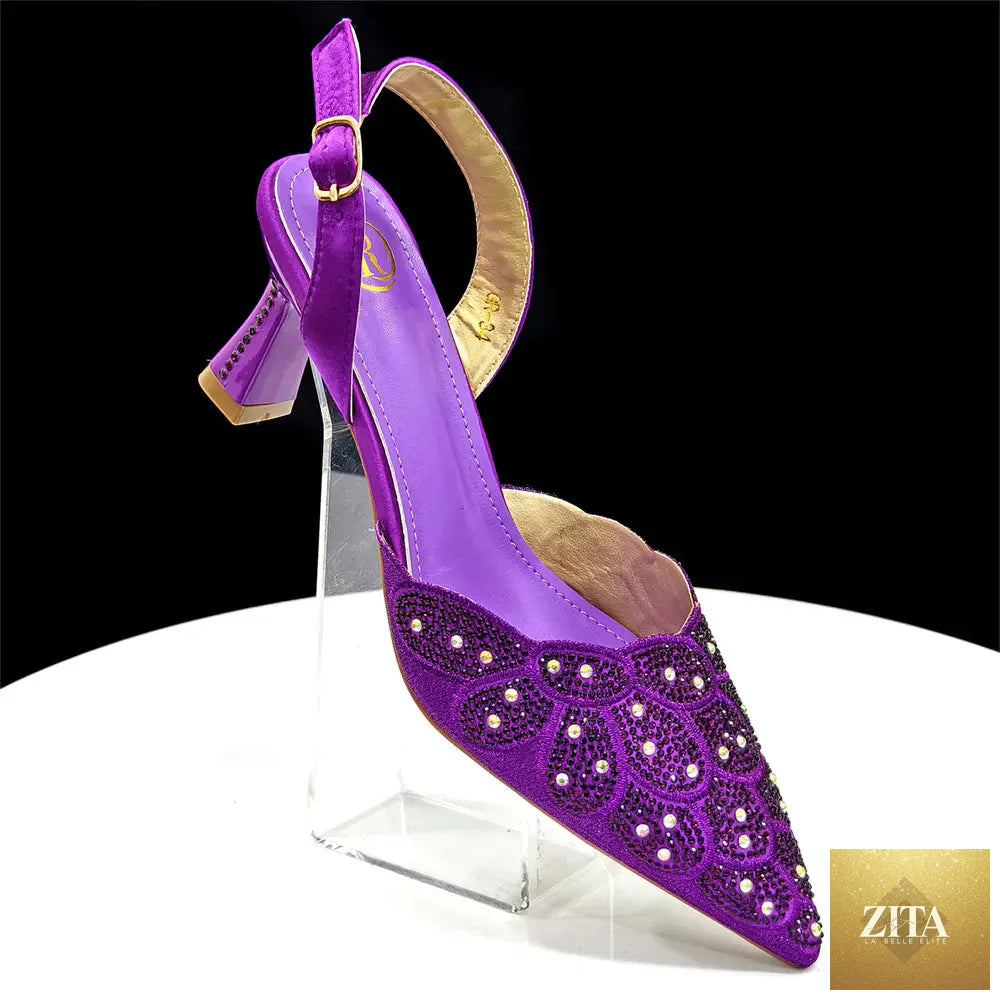 Luxurious EdleessFashion Italian shoes and handbags set, stylish shoes with matching handbags in elegant design.