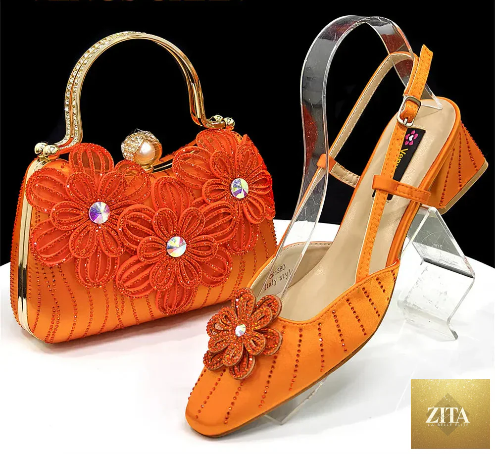 Elegant Italian fashion women's heels and clutch bag set by EdleessFashion, featuring luxurious shoes and matching clutch for stylish occasions.