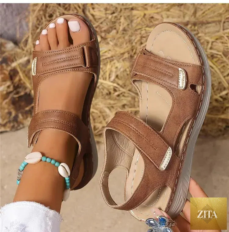 Women’s SMinvite LLC summer walking sandals with wedge heel and non-slip sole, perfect for comfortable outdoor wear