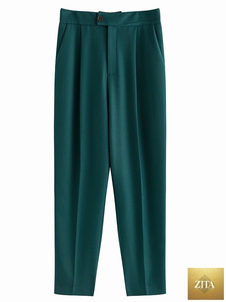 Women’s tapered nine-point casual pants by NowadaysFashion featuring straight, loose fit and versatile style.