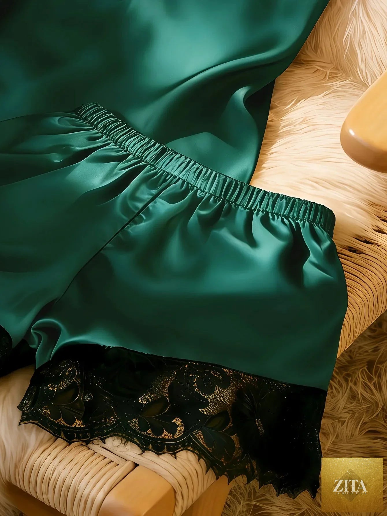 Women's Satin Camisole Shorts Set, Lace Trim Cami Top and Shorts, Silky Spring Summer Sleepwear Loungewear Pajama