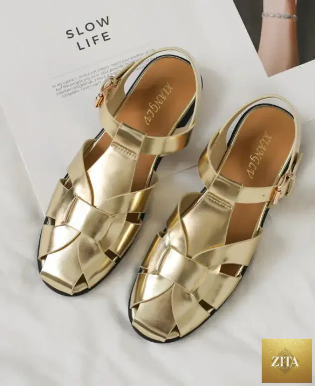 Zita La Belle Elite women's summer flat sandals with elegant straps, casual and beach-appropriate, perfect for office or casual wear.