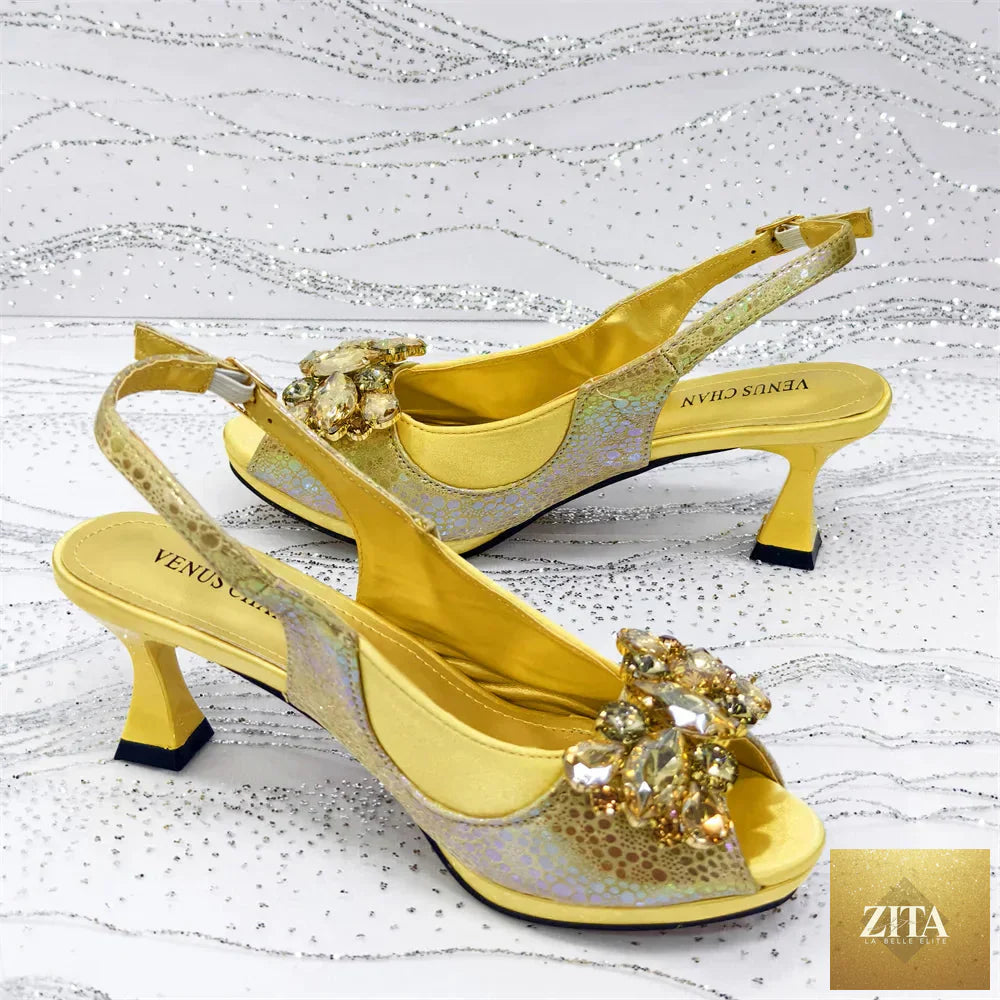 Elegant women’s high heels and matching bag set by EdleessFashion, featuring luxurious design and sophisticated style.