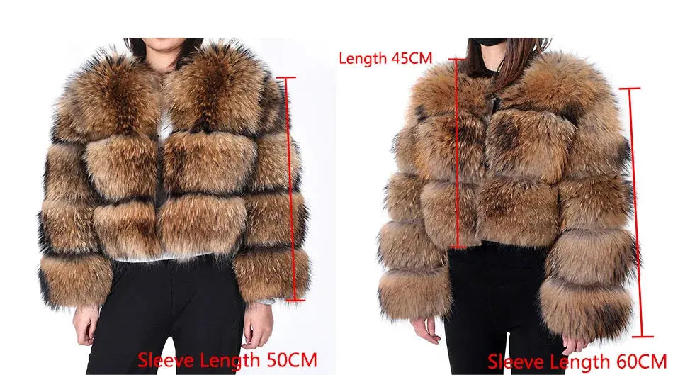MAOMAOKONG Super Hot Winter Women Luxury Thick Real Raccoon Fur Coat Natural Fox Fur Jacket Plus Size Furry Jackets Female Vest ZITA LA BELLE ÉLITE