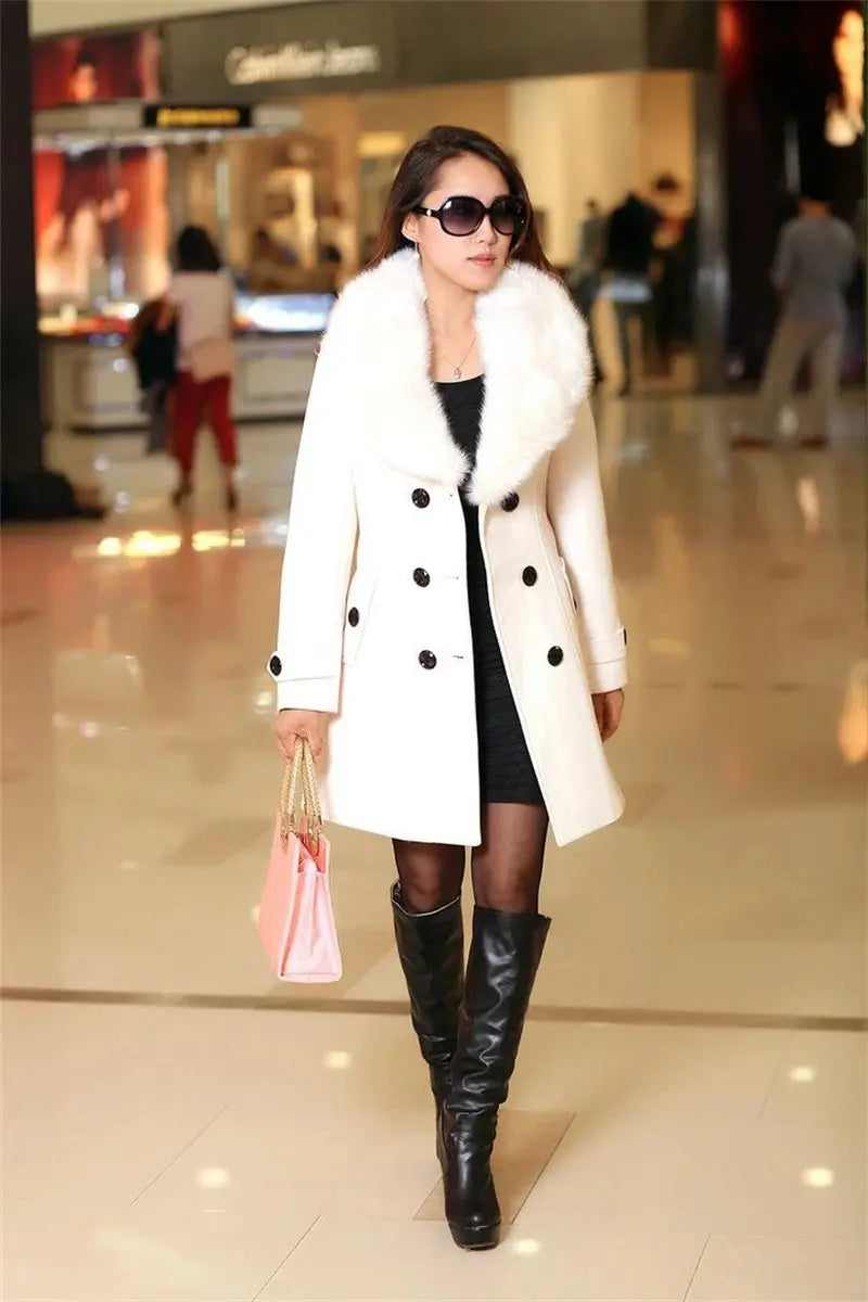 Korean Fashion Women Casual Loose Woolen Coat Elegant and Chic Solid Outerwear Long Overcoat with Belted Female Warm Cloak ZITA LA BELLE ÉLITE