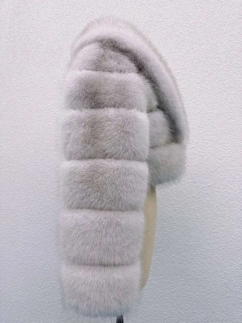 ZADORIN Luxury Big Collar Spliced Cropped Faux Fur Coat Woman Clothing Thicken Furry Faux Fur Jacket Winter Fur Coats Top Mujer ZITA LA BELLE ÉLITE