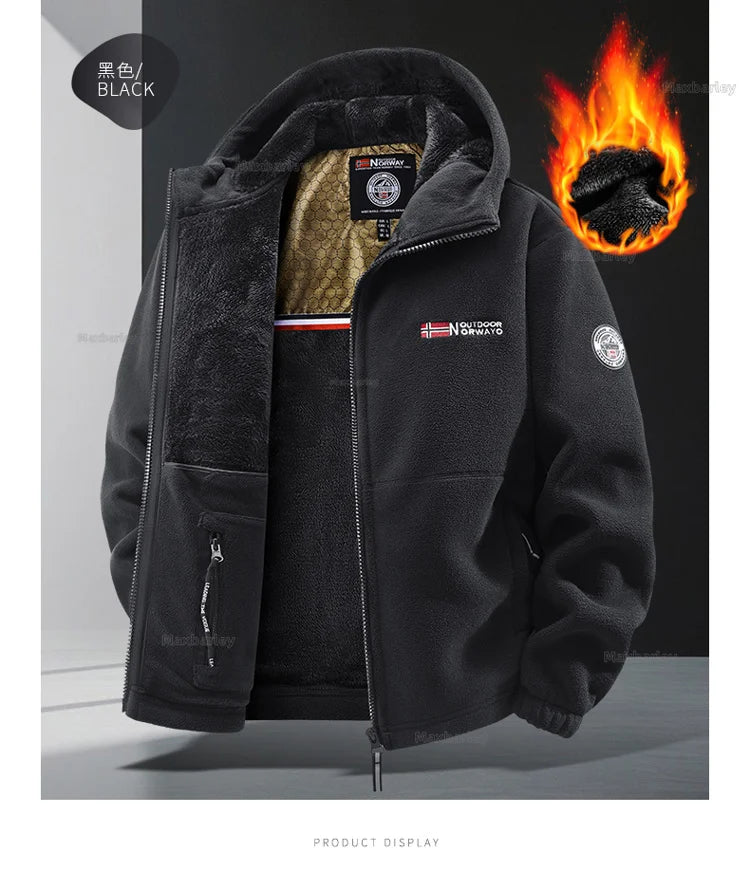 Maxbarley Winter Sportswear Set Mens Retro Training Thick Fleece Jacket + Pants Two Piece Set Casual Ski Running Tracksuit Suit ZITA LA BELLE ÉLITE