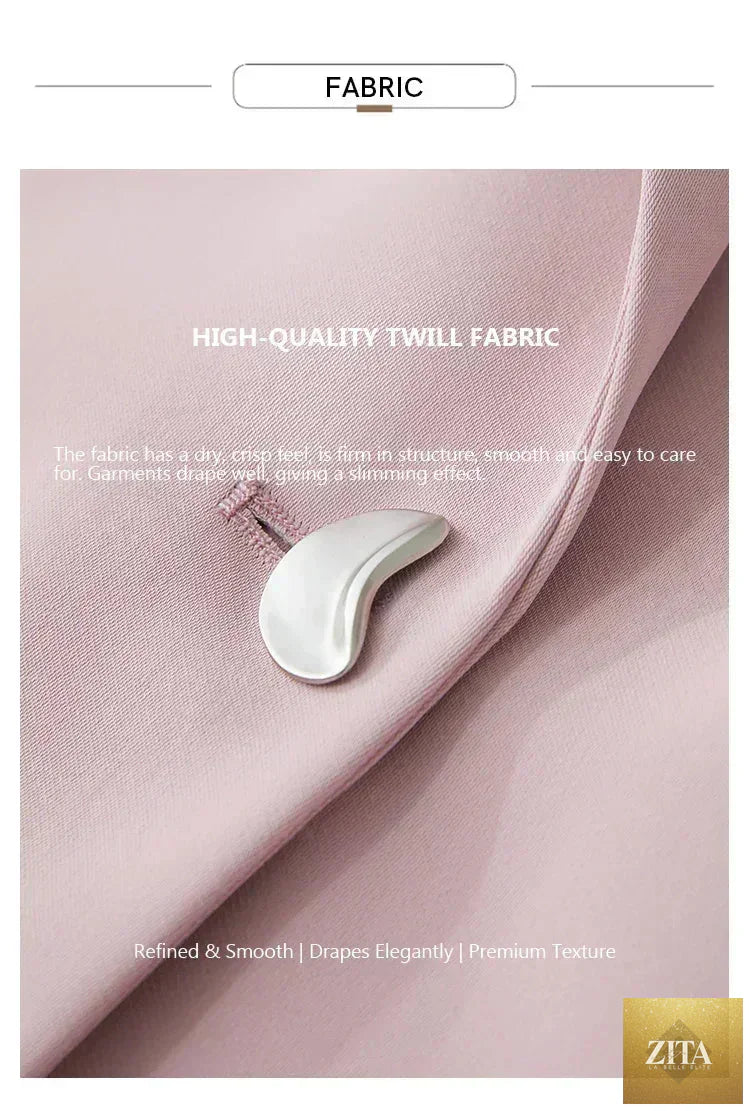 Femstylo Amii Women's minimalist summer blazer with notched lapel, contrast patchwork, short sleeves, and a single button.
