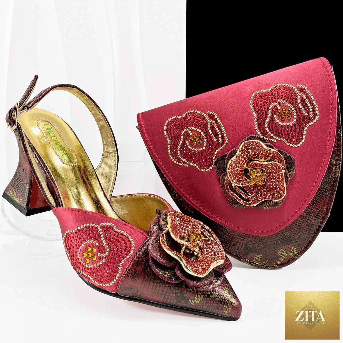 Luxurious EdleessFashion shoes and matching bag set, stylish design, in elegant neutral tones, perfect for sophisticated outfits.