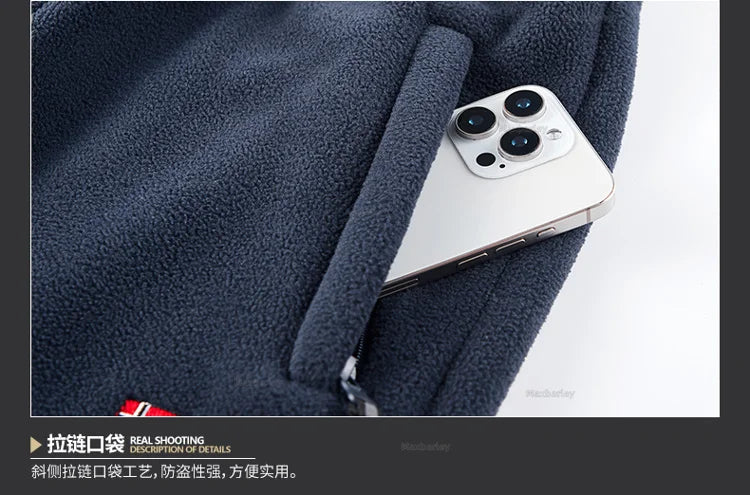 Maxbarley Winter Sportswear Set Mens Retro Training Thick Fleece Jacket + Pants Two Piece Set Casual Ski Running Tracksuit Suit ZITA LA BELLE ÉLITE