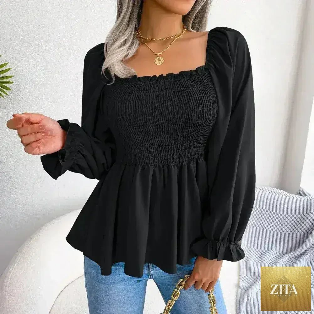 Femstylo loose fit chiffon blouse in elegant polyester with flowing fabric and stylish design, perfect for casual or dressy occasions.