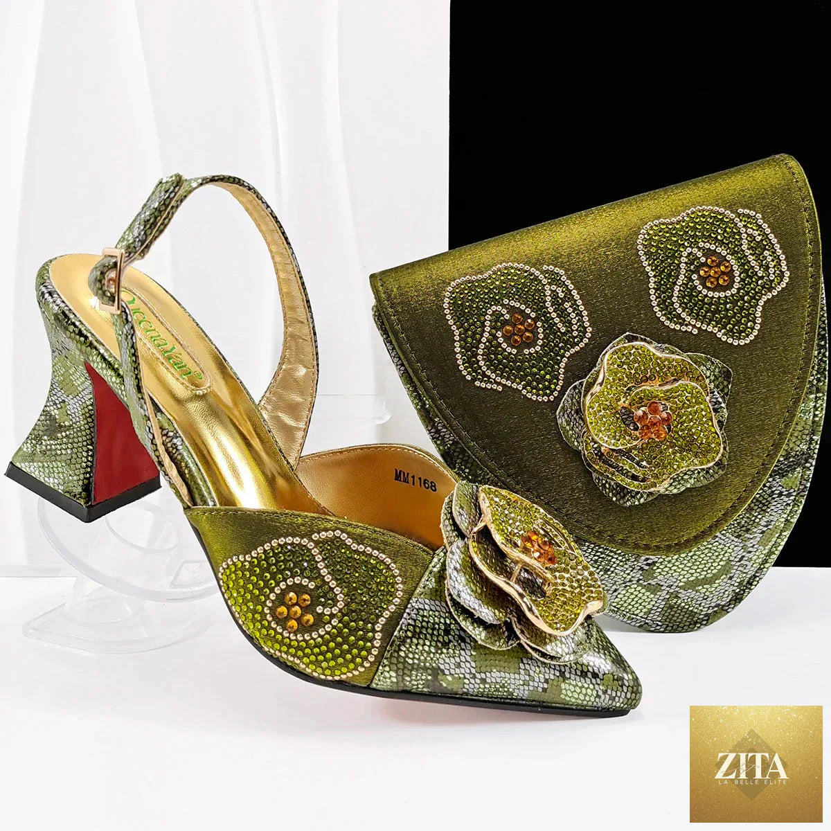 Luxurious EdleessFashion matching shoes and bag set, featuring elegant design and high-quality materials.