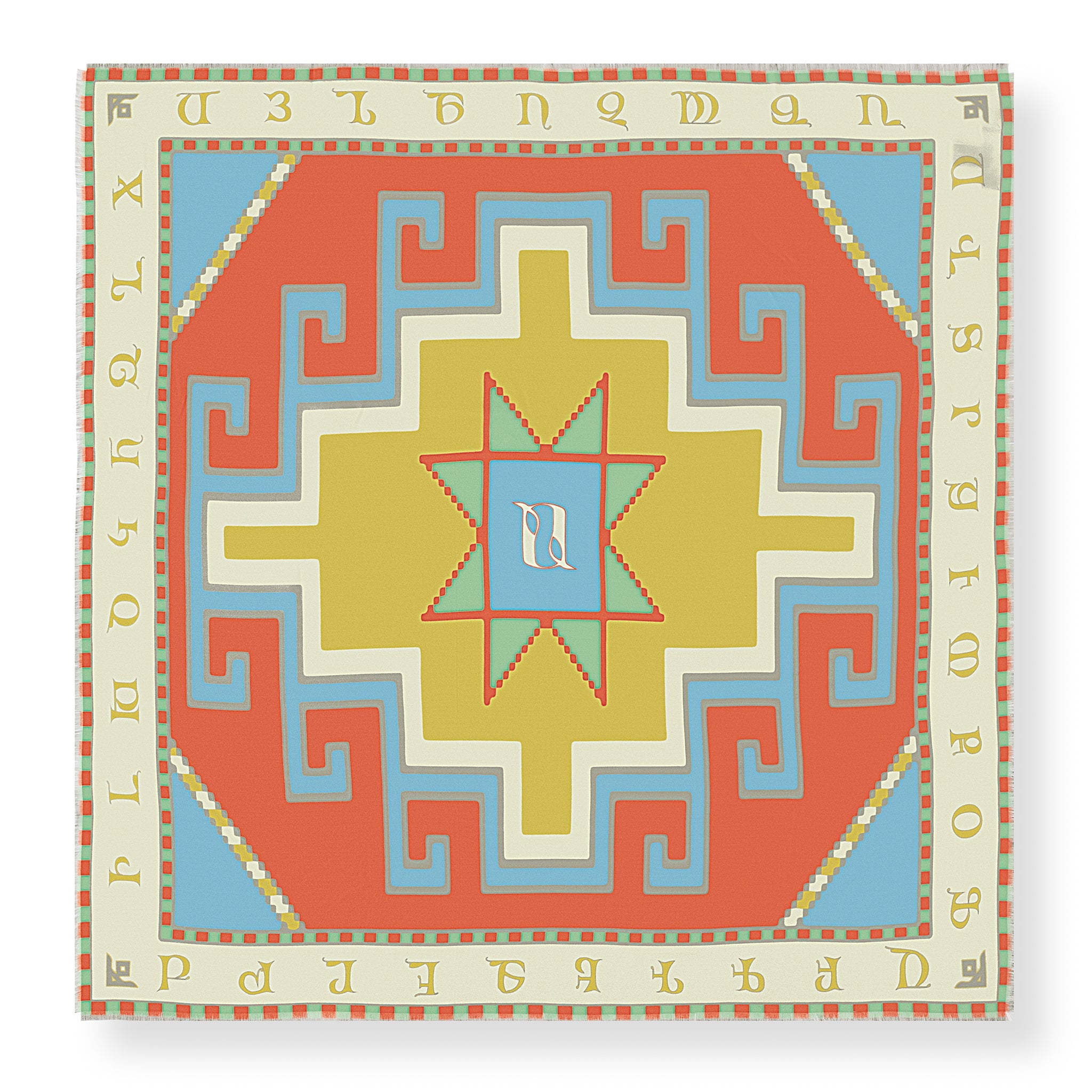 Armenian Alphabet #3 Silk Square Scarf