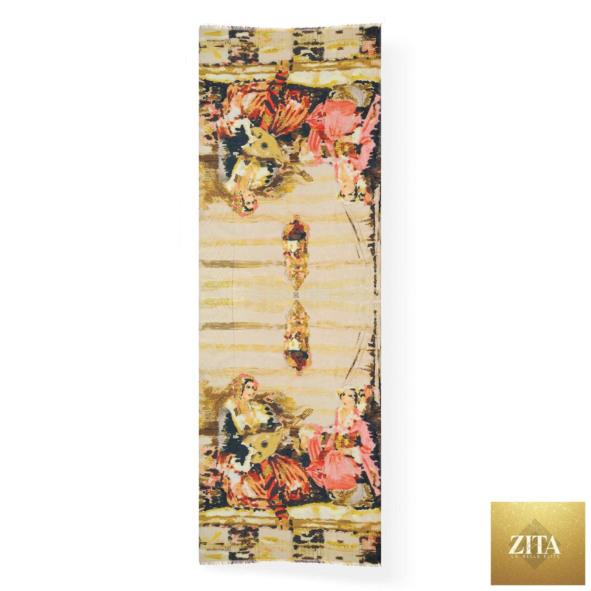 Elegant ladies' time scarf from Anet's Collection LLC featuring intricate patterns and soft fabric for stylish wear.