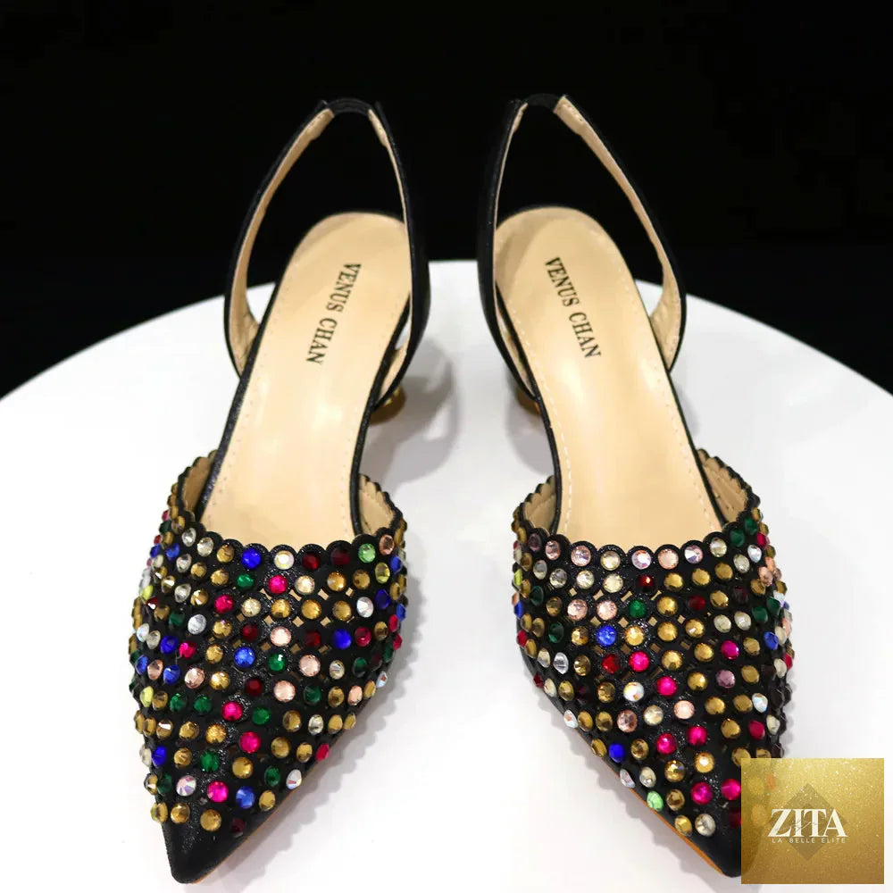 Elegant diamond design shoe and bag set by EdleessFashion featuring luxurious, stylish accessories with sparkling details.
