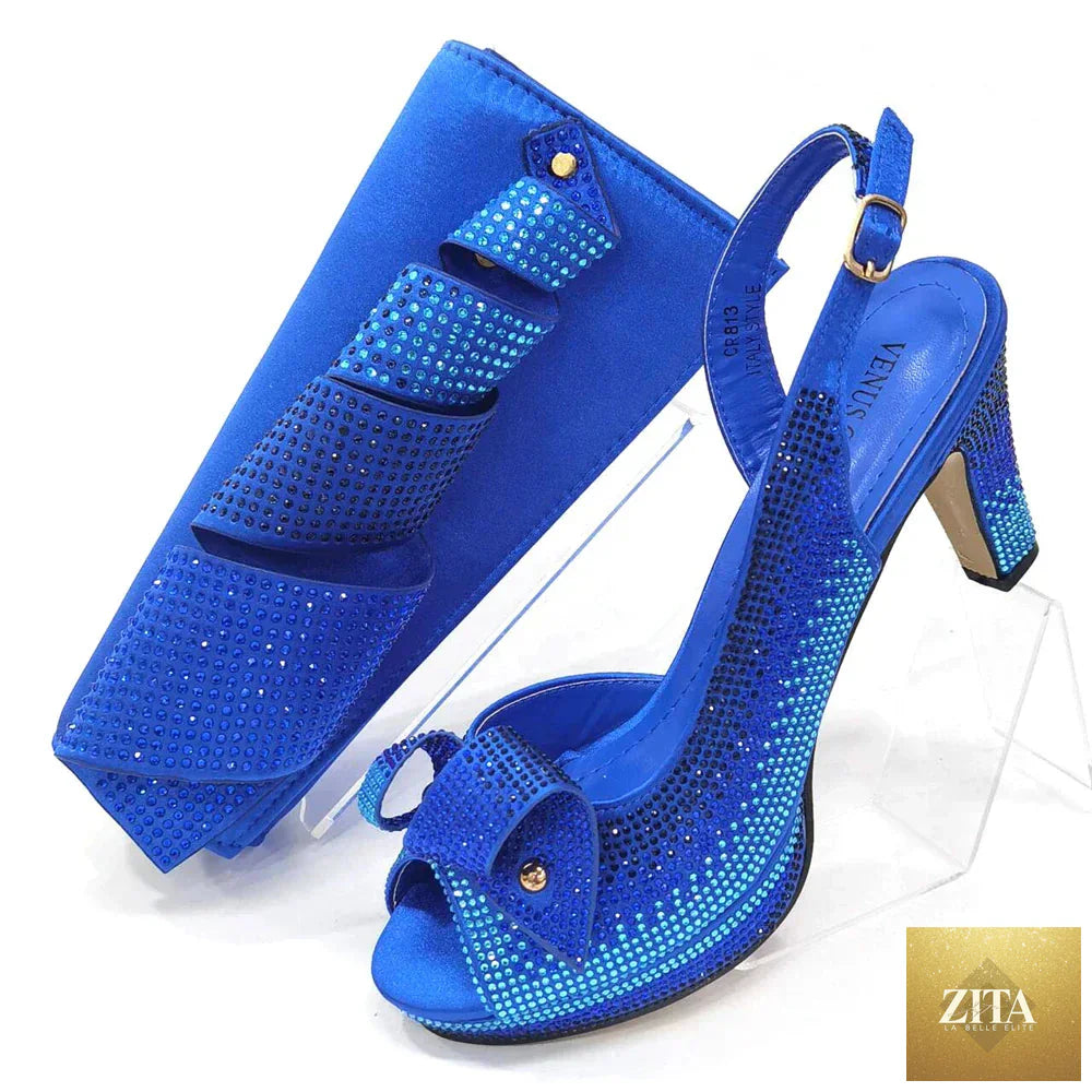 Luxurious Italian African shoes and bag set by EdleessFashion featuring elegant design and high-quality craftsmanship.