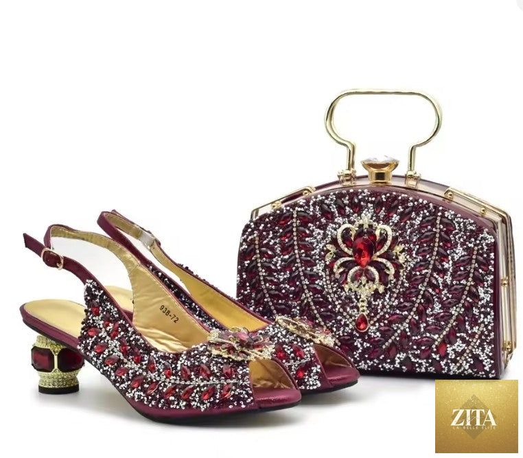 Elegant Italian shoes and matching bag set by EdleessFashion, featuring luxurious design and stylish accessories.