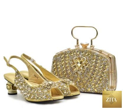 Elegant Italian shoes and matching bag set by EdleessFashion, featuring luxurious design and stylish accessories.