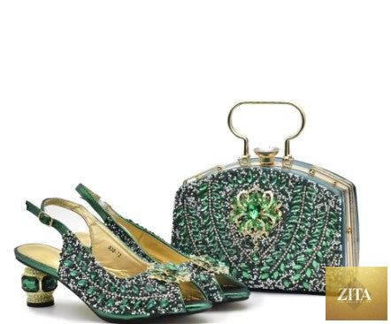 Luxurious Italian shoes and matching bag set by EdleessFashion, stylish footwear with coordinated handbag in elegant design