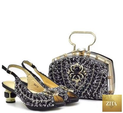 Elegant Italian shoes and matching bag set by EdleessFashion, featuring luxurious design and stylish accessories.