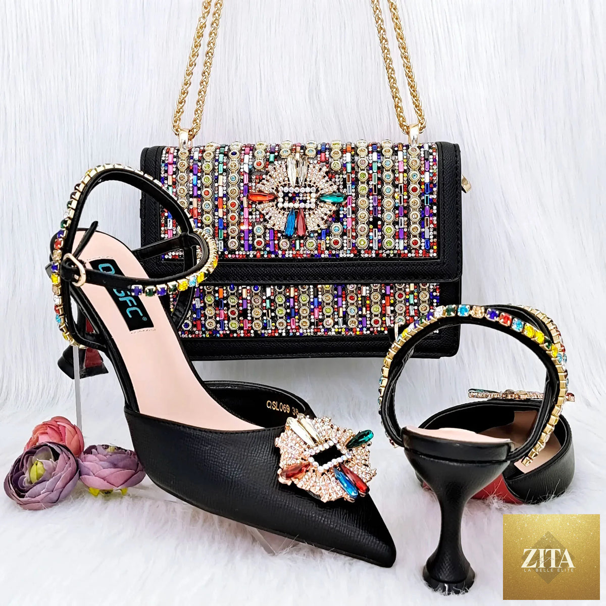 Luxurious EdleessFashion Italian shoes and bag set featuring elegant design and high-quality materials, perfect for sophisticated style.