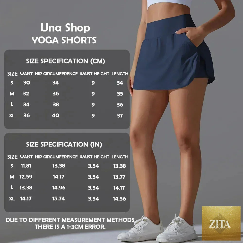 Femstylo Una-Shop high waist yoga shorts with pockets, designed for women’s workout and fitness activities, featuring push-up fit.
