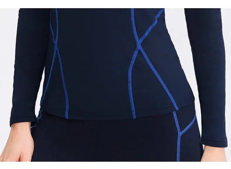 Autumn Winter Fleece Fitness Yoga Clothes Tight Fitting Sweatsuit Women Outdoor Running Sport Training Shirt Pants Two-piece Set ZITA LA BELLE ÉLITE