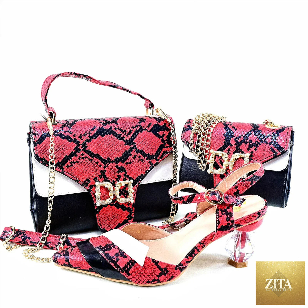 Luxurious EdleessFashion shoes and matching bag set in elegant design, perfect for stylish occasions.