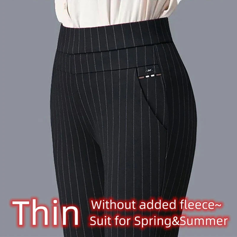 Thin & Thick Stretch Winter Pencil Pants Fleece Thermal Leggings