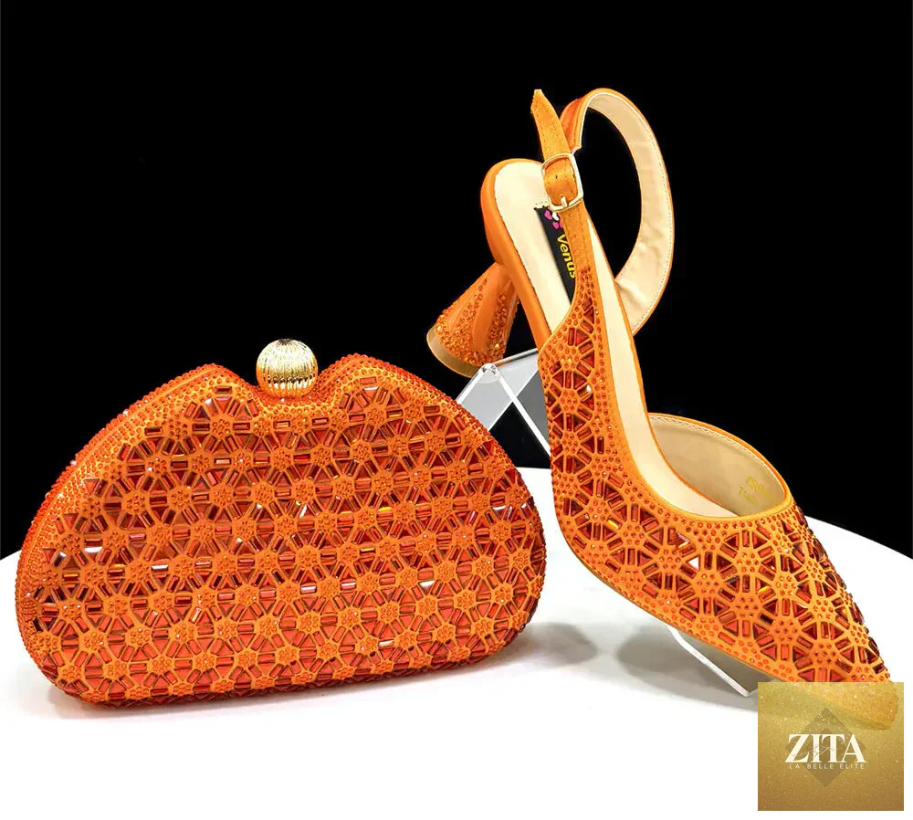 Elegant Italian design women's shoes and matching bag set by EdleessFashion, featuring luxurious style and craftsmanship.