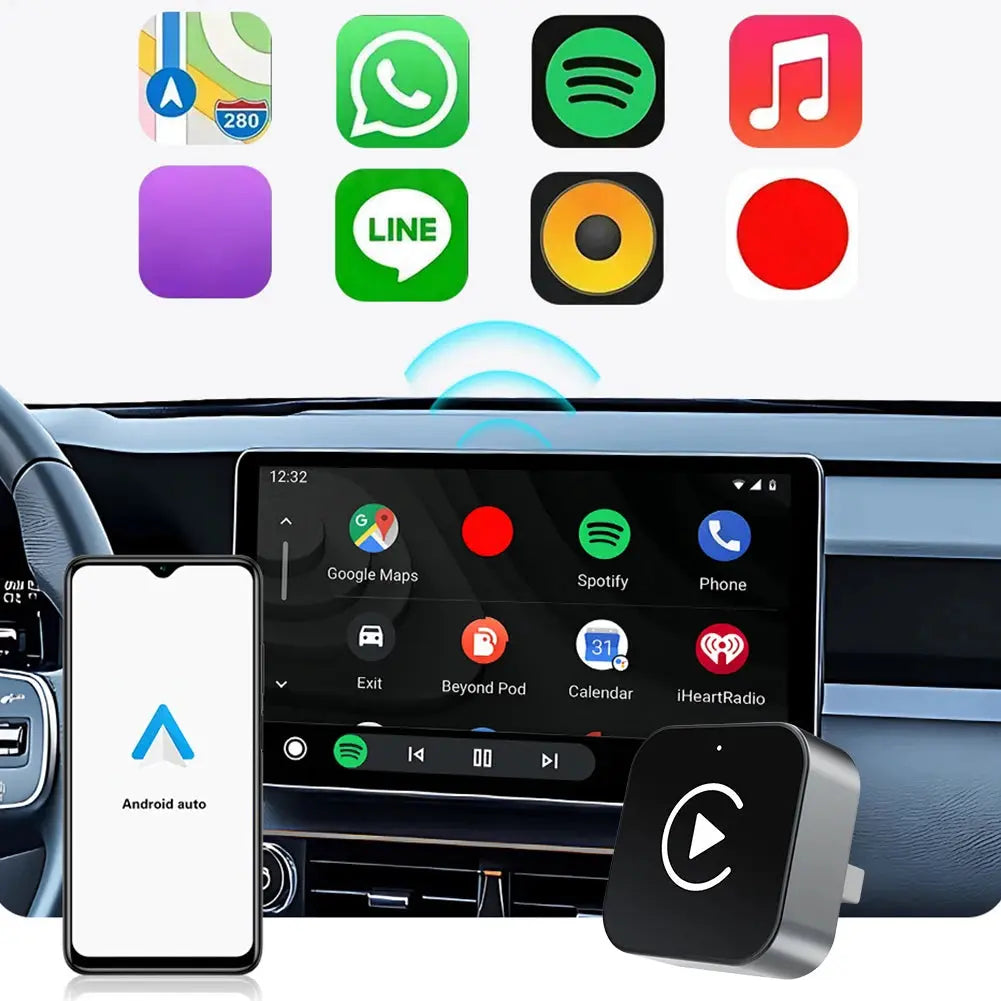 Wireless Android Auto Carplay Box/Adapter Smart USB Dongle Convert Wired To Wireless Auto Connect for Factory Wired CarPlay Cars ZITA LA BELLE ÉLITE