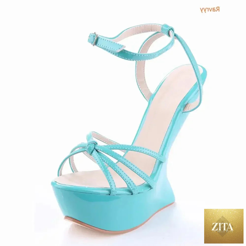 Zita La Belle Elite metallic leather women’s high heel sandals with slingback T-strap, mixed colors, summer fashion footwear.
