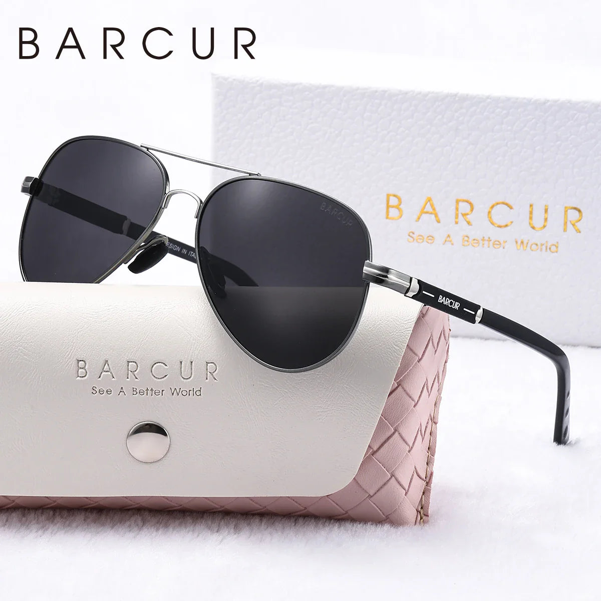 Stevvex BARCUR oversize polarized sunglasses for women with double beam elliptical metal frame and UV400 protection, stylish for summer.