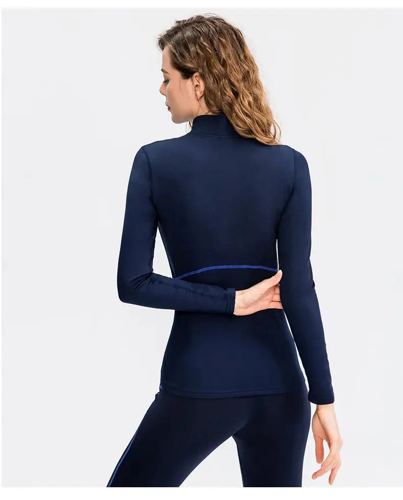 Autumn Winter Fleece Fitness Yoga Clothes Tight Fitting Sweatsuit Women Outdoor Running Sport Training Shirt Pants Two-piece Set ZITA LA BELLE ÉLITE