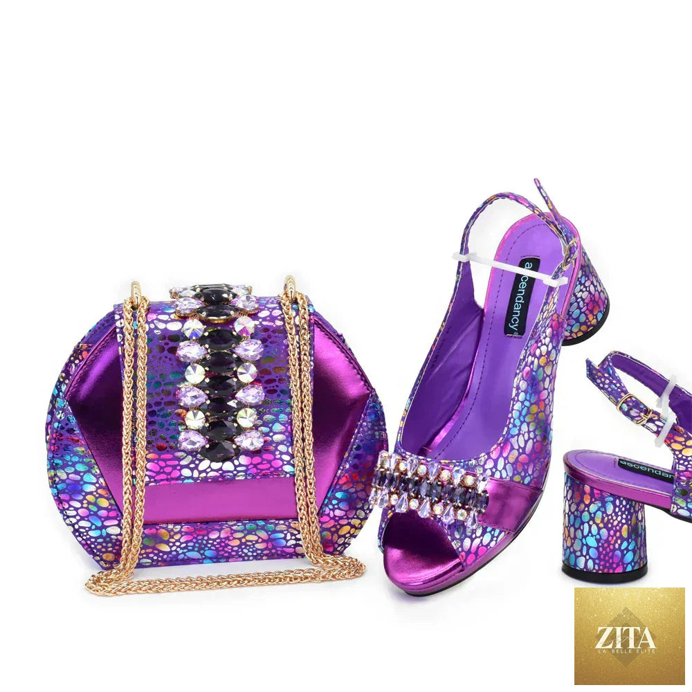 Luxurious ladies shoes and bags set by EdleessFashion, featuring stylish high-quality footwear and matching accessories.